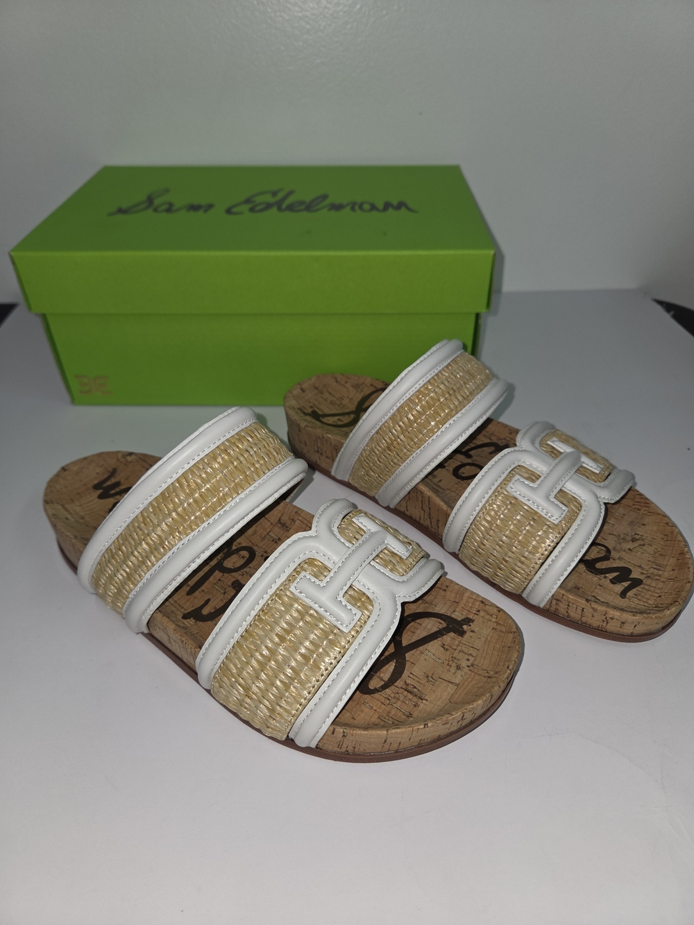 Sam Edelman, Rowan, NATURAL/WHITE Raffia, Size 7.5 - Picture 2 of 3
